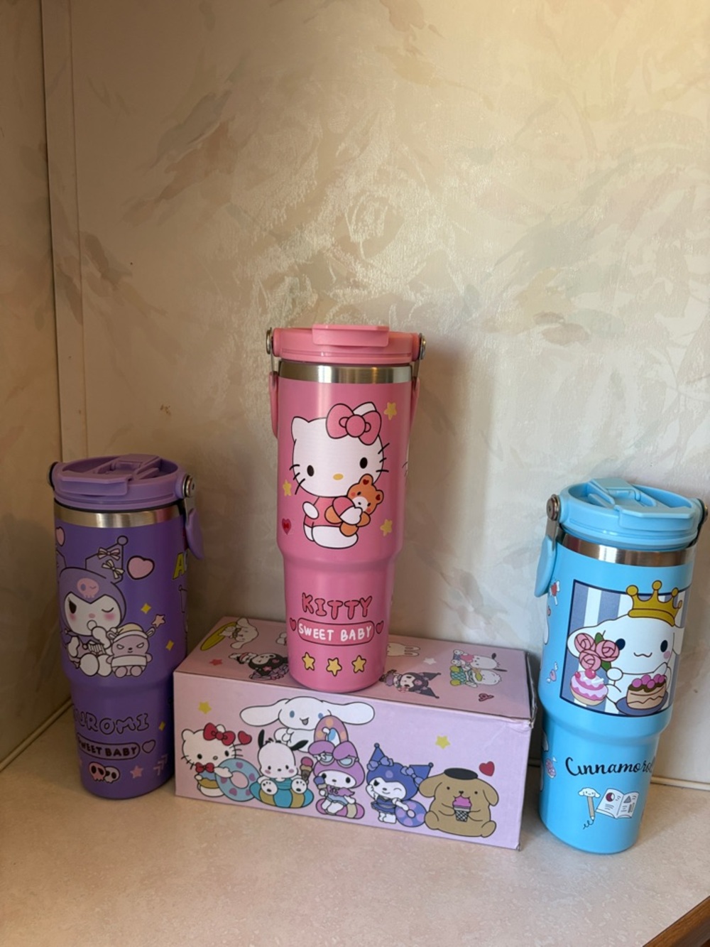 Hello Kitty Pink Travel Tumbler with Cute Character Print